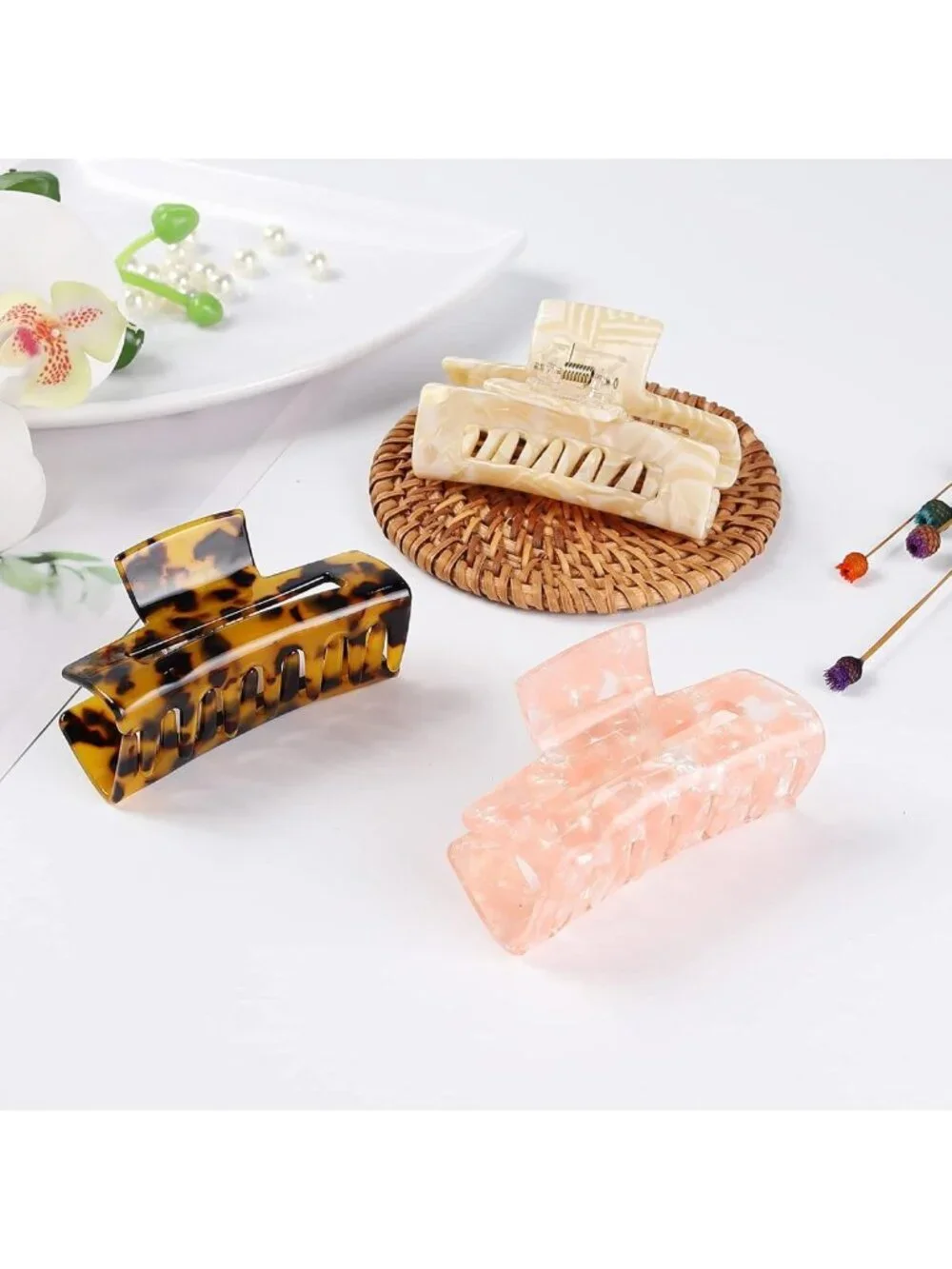 8 Pcs Claw Hair Clips - 3 Inch Stylish Hair Accessories for Women, Perfect Hold
